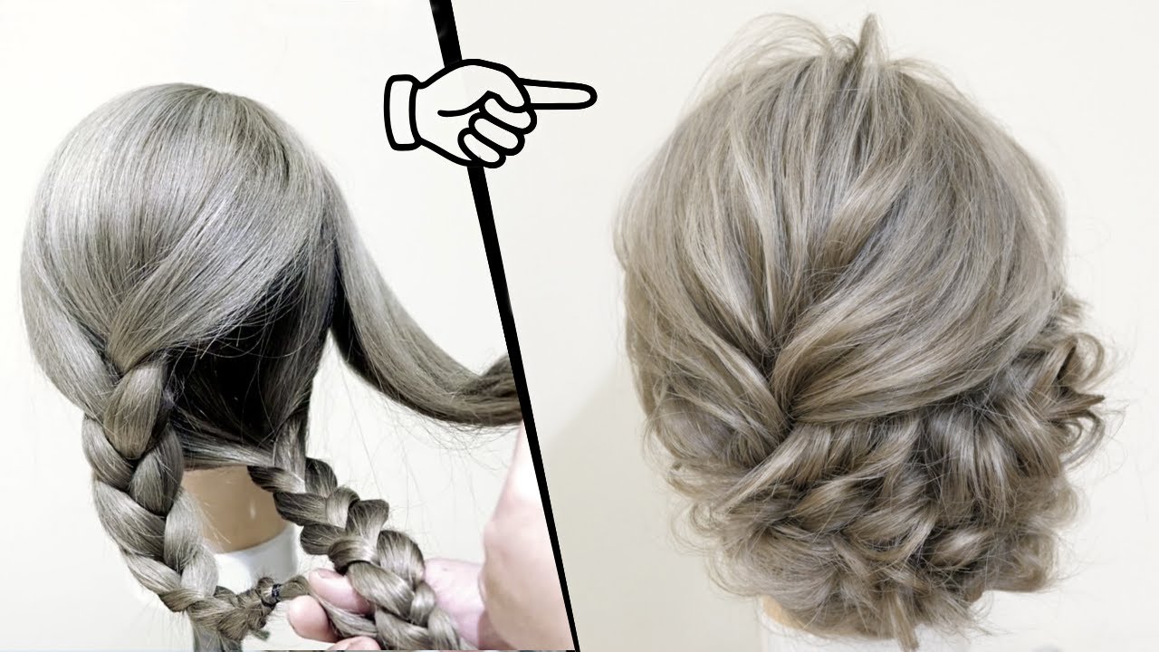 簡単 アイロンなし 三つ編み２本 大人可愛いまとめ髪ヘアアレンジ How To Simple Updo Easy Hair Tutorial Updo Hairstyle Youtube