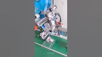 Fruit food tray case one side flat top labeling machine plastic case labeling video