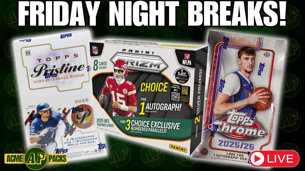 Friday Night Sports Card Breaks! PRIZM CHOICE, PRISTINE BASEBALL, & CHROME BASKETBALL!