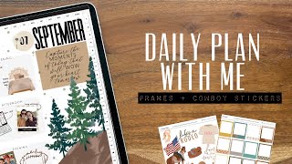 NEW digital planner stickers! PHOTO FRAMES + COWBOY stickers along with a daily plan with me