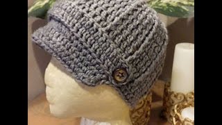Tutorial How to Crochet a 9-12 month old baby Newsboy Beanie.
