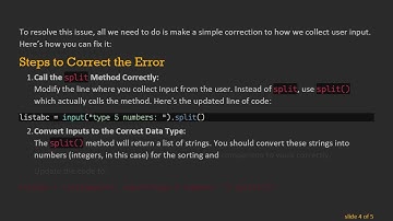 Fixing the Error: 