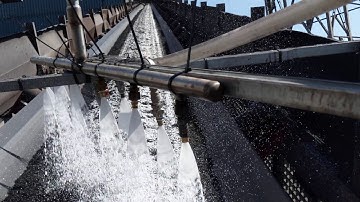 Spraying Freko-Foam on coal (dust control)