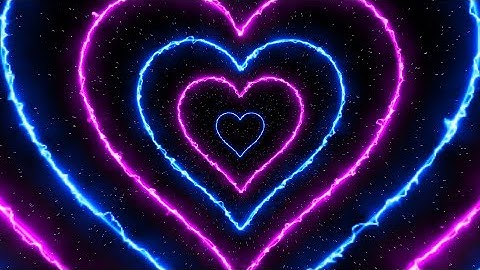 Heart Tunnel Background | Energy Neon Lights Romantic Love Hearts Loop | blue and purple 4k 60fps