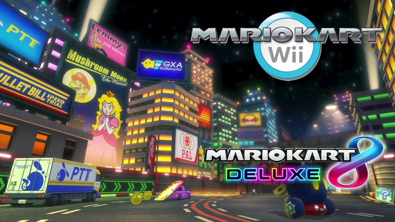 Wii Moonview Highway Mashup (MKWii/MK8Deluxe) - Mario Kart Music 1 Hour Long
