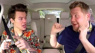 Harry Styles KISSES James Corden In Holiday Carpool Karaoke \& Fans REACT