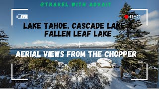 🚁❄️FLY OVER LAKE TAHOE'S SNOWY LANDSCAPE🏔️4KHDR Aerial Views:-Emerald Bay,Cascade & Fallen Leaf Lake