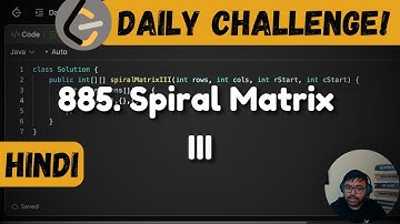 885. Spiral Matrix III | matrix | Leetcode Daily Challenge | DSA | Hindi