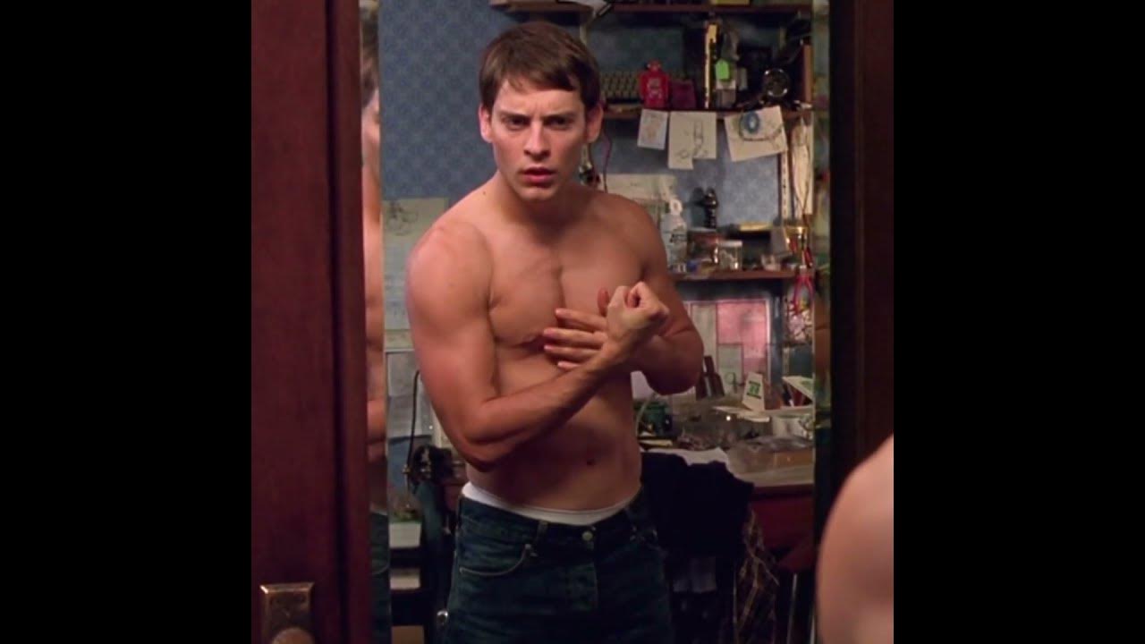 Tobey maguire shirtless in spiderman 2002 in slow mo youtube