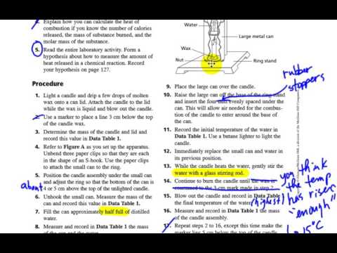 Lab 16.2 Heat of Combustion of Candle Wax