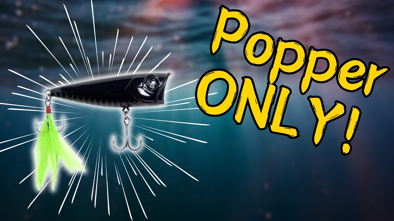 HARD Day Of Bass Fishing With A Topwater Popper! 1 Lure Challenge