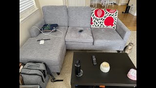 Living Spaces Stark 80" Sofa With Reversible Chaise Unboxing!