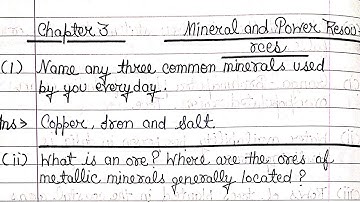 NCERT : Class 8 Geography Chapter 3 Minerals and Power of resources Questions - Answers