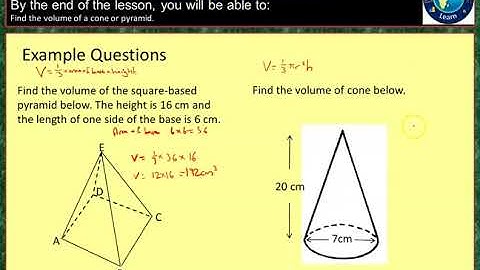 H5 3 Volume of Cones and Pyramids