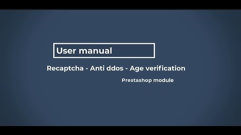 Recaptcha - Anti ddos - Age verification