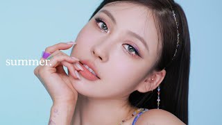 [Eng] 여름! 시원한 컬러 메이크업😉💜 Colorful eyeshadow makeup tutorial l 이사배(RISABAE Makeup)