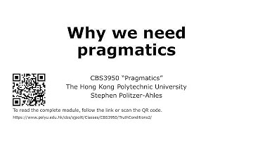 CBS3950 (Pragmatics): Why we need pragmatics