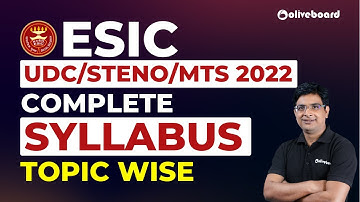 ESIC UDC/MTS/Steno 2021-22 | Complete Syllabus Topic Wise | By Vivek Sir