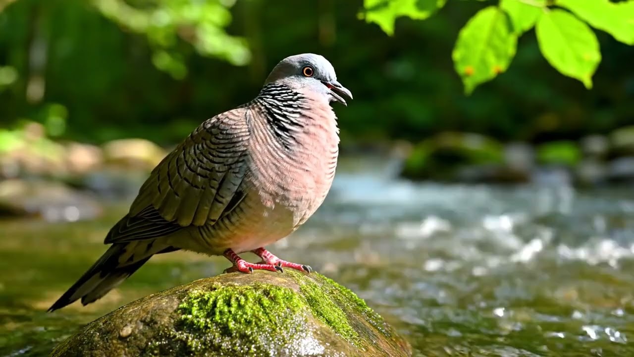 4k BEAUTIFUL zebra  Dove Sounds in the Rainforest — Gentle Birdsong and river FOREST
