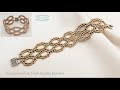 Octagon Pattern Chain Beaded Bracelet. Beads Jewelry Making. Beading Tutorials.