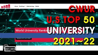 2022 CWUR TOP UNIVERSITY 50 in US