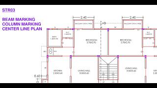 STR03: CENTER LINE, BEAM LOCATION, COLUMN LOCATION, COLUMN ORIANTATION