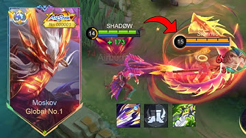 WTF DAMAGE!! BEST 1 HIT BUILD MOSKOV 2025 (recommended build and emblem)- MLBB!!