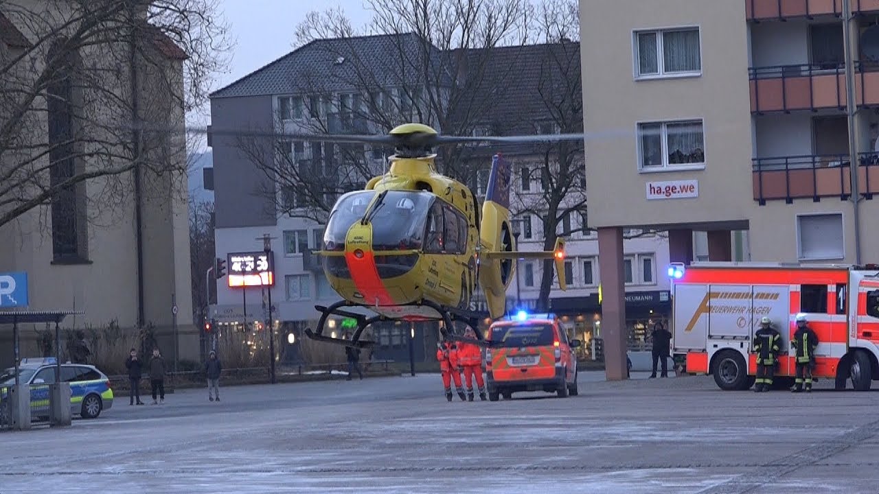 Lebensbedrohliche Kohlenmonoxidvergiftung - Einsatz RTH Christoph 8 D-HOFF - Rettungsmittel-Konvoi