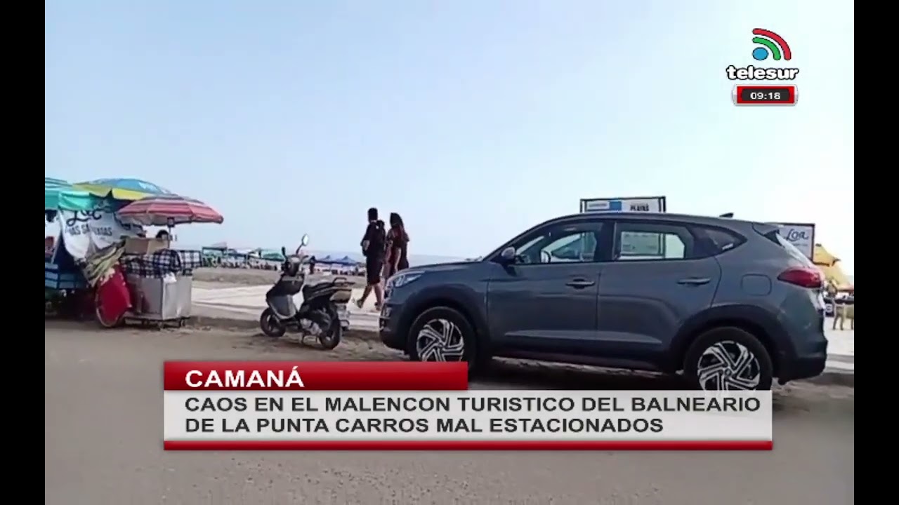 CAOS EN EL MALENCON TURISTICO DEL BALNEARIO DE LA PUNTA CARROS MAL ESTACIONADOS