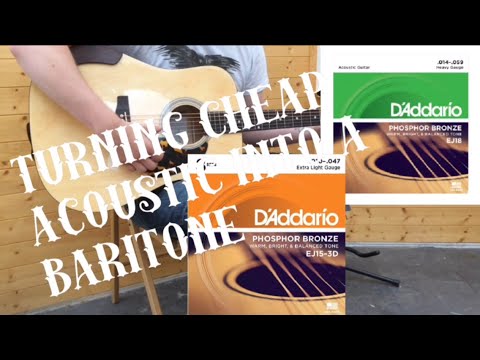 turning standard guitar into a baritone?!? daddario extra lights ej15 to daddario heavy ej18