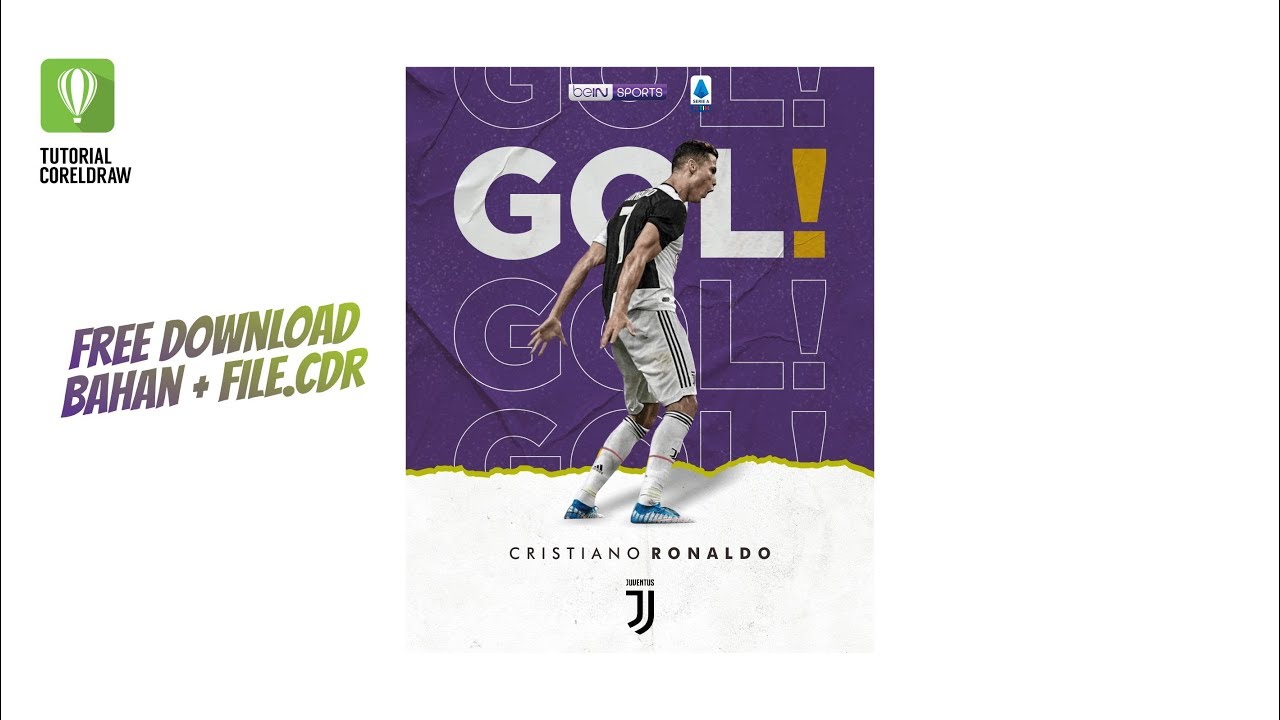 CARA MEMBUAT DESAIN  POSTER  DI CORELDRAW  RONALDO JUVENTUS 