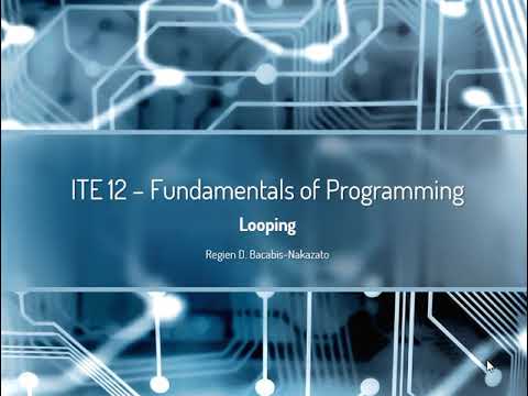 ITE 12 Topic 4 lecture 1 (The While Loop)