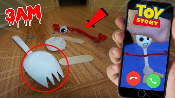 CALLING FORKY FROM TOY STORY 4 ON FACETIME AT 3 AM!! *HE GOT ATTACKED*