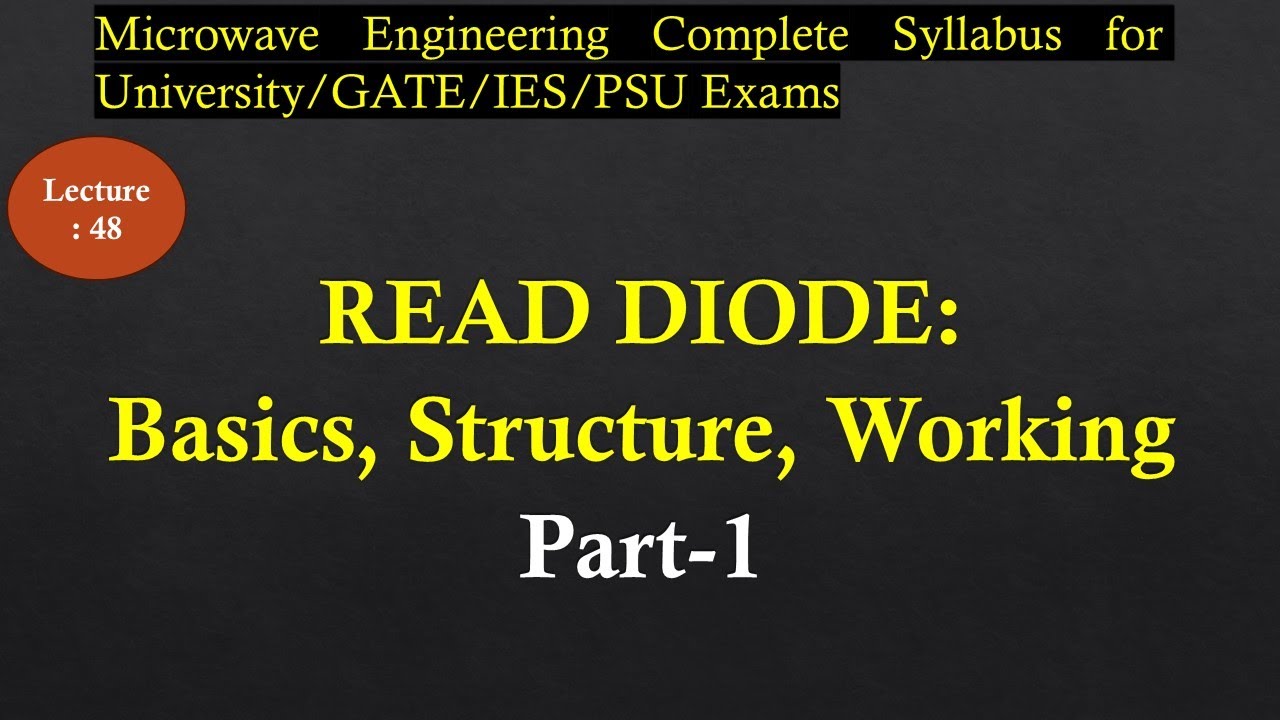 READ Diode: Basics, Structure, Working Part 1 | Microwave Engineering ...