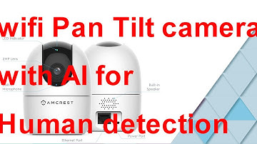 Amcrest 1080p wifi camera with pan, tilt, night vision, and AI human detection. ASH21