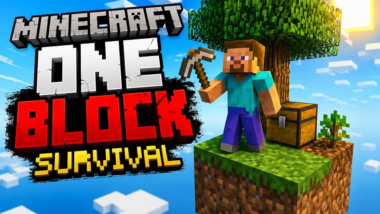 I survived one block in Minecraft - YouTube