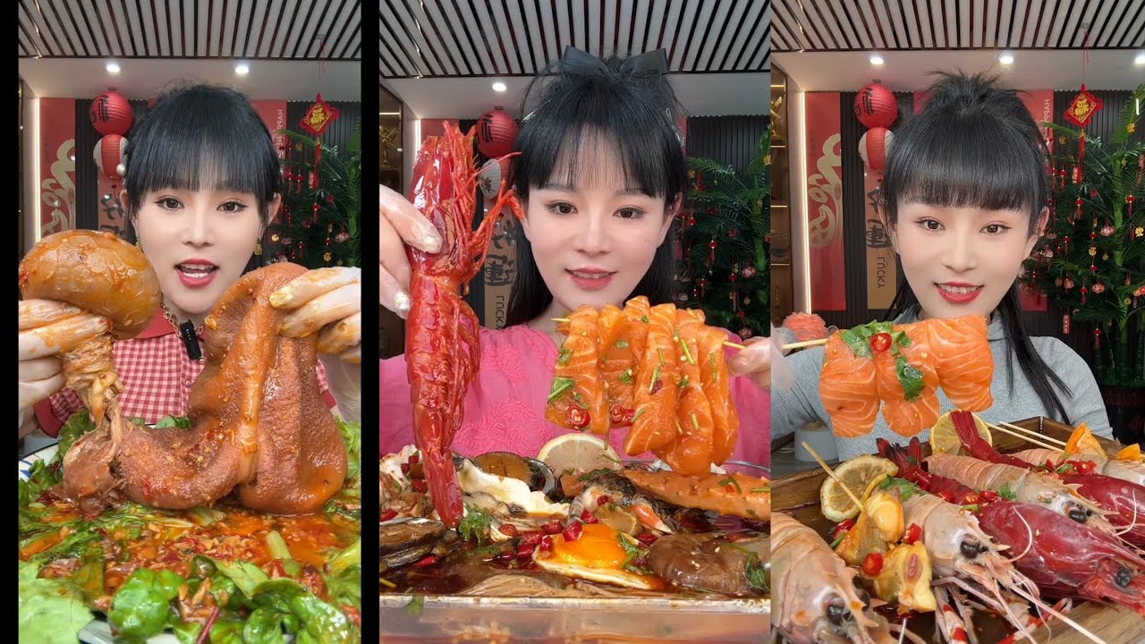 Mukbang #4 Eat Meat 🍖🥓🌶️ chicken 🍗🍗, Noodles... #mukbang  #eatingshow #food  #seafood