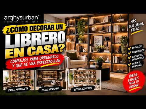 ✔️ ¿CÓMO DECORAR UN LIBRERO EN CASA? Consejos para colocar y ordenar un librero moderno en el hogar.