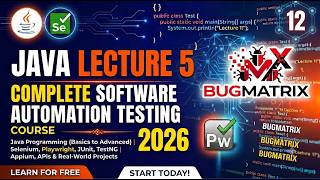 Java | Lecture 5 | Complete Placement Course |Software Automation Testing series | Hindi