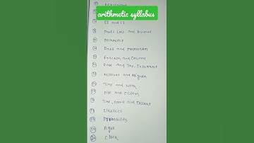 arithmetic syllabus for odisha cgl 2022 #ossc #cgl #syllabus