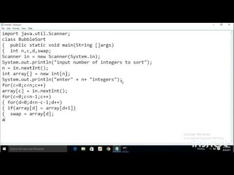 Java Program - Bubble Sort
