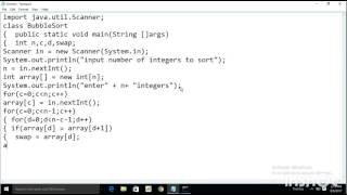 Java Program - Bubble Sort