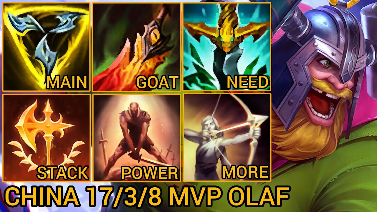 Challenger Olaf 17/3/8 MVP - China Server Wild Rift High Elo Tier Builds & Runes