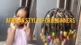 Easy back to school hair style for beginners|toddlers #africanstyles #hair
