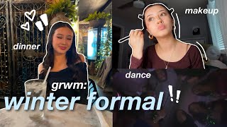 GRWM: WINTER FORMAL❄️ || makeup, salon, dinner & dance