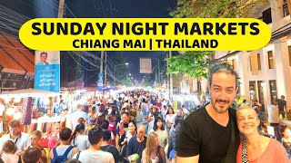 So much FUN in CHIANG MAI!! Sunday Night Market - BIGGEST markets in Northern Thailand... AMAZING 👍