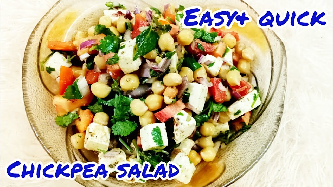 Vegetarian high protein salad for healthy hair & weight loss / chickpea