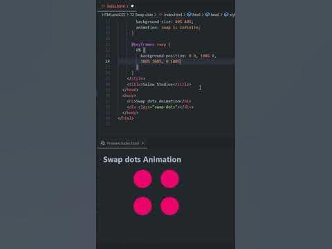 Swap Dots Animation HTML and CSS tutorial for beginners 2022 #shorts # ...