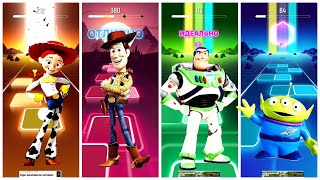 JESSIE 🆚 WOODY 🆚 BUZZLIGHTER 🆚 BABYALIEN | TILES HOP EDM RUSH & COFFIN DANCE 17