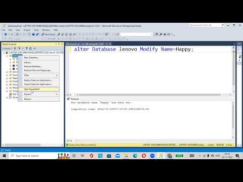 Renaming a Database using Query and Graphically